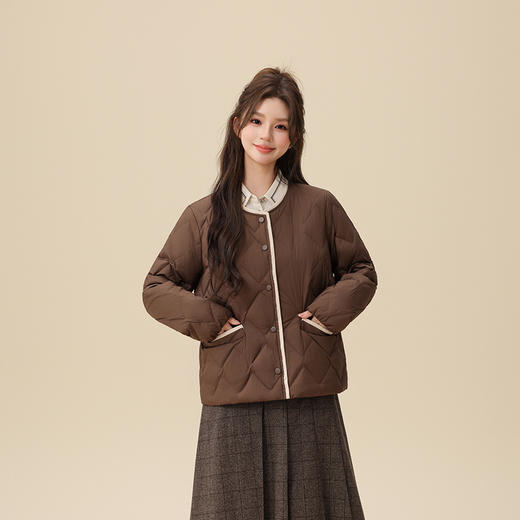 女士1002泡芙羽绒系列 圆领轻薄羽绒服 90鸭绒（常熟羽绒服工厂购） 商品图3