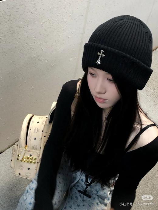 韩版复古克*心十字架针织帽多色 商品图7