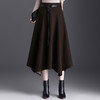 加厚毛呢不规则半身裙，秋冬季新款遮胯中长款高腰a字裙 商品缩略图1