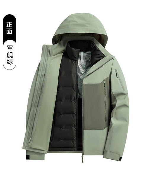 【热销爆款】羽绒三合一冲锋衣｜-25℃极寒防护｜90%白鸭绒填充｜BS9808YR-LY 商品图3