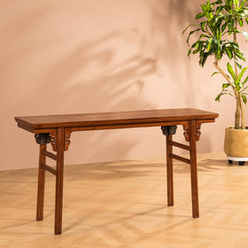 民国 黄花梨夹头榫如意云纹平头案