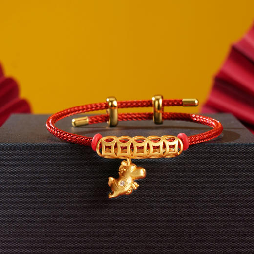 严选 | 26年新品马上钻钱莫桑钻足金999/0.03g红手绳 新春喜庆福气幸运红手链 商品图6