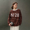 N°28 2025秋冬新款条纹羊绒毛衣女高级感宽松慵懒套头针织衫上衣895392M001  商品缩略图1
