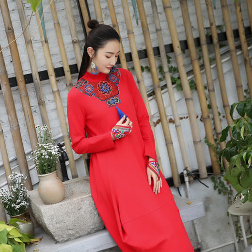 【杨老师同款】摇红民族风印花连衣裙 | 现货加急发 商品图4