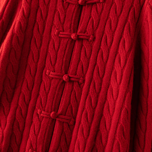 S·Y·C【鄂家新年红】康赛妮纱线系列国潮风纯山羊 绒外套CYR240286 商品图2