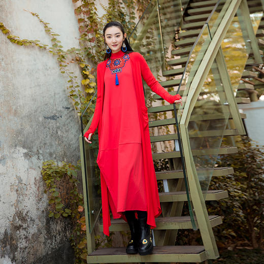 【杨老师同款】摇红民族风印花连衣裙 | 现货加急发 商品图3