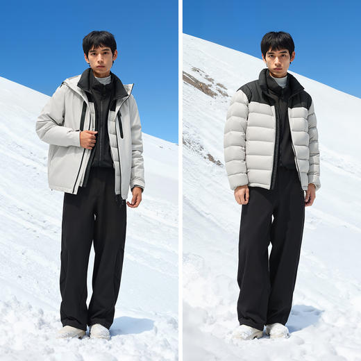 森马休闲裤男冬季宽松阔腿裤2025新款褶皱垂感弯刀裤潮流抽绳裤子 商品图4