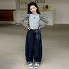 【西蒙日记奥粒绒飘带牛仔裤亲子款SNSDNZK】加绒直筒牛仔裤，粗腿胯宽的终结者真正的不挑腿型！  ❄冬日治愈系单品登场，把温暖与俏皮穿在身上！‼-XMRJ 商品缩略图1