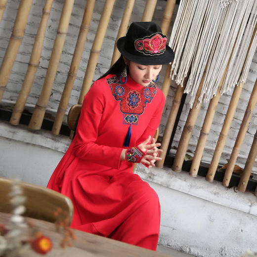 【杨老师同款】摇红民族风印花连衣裙 | 现货加急发 商品图5