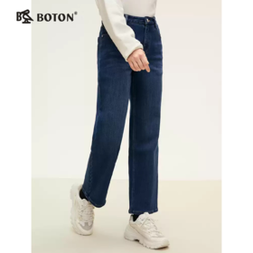 波顿女士秋冬 牛仔裤 松暖 加绒软牛仔宽松自在长裤LE335324