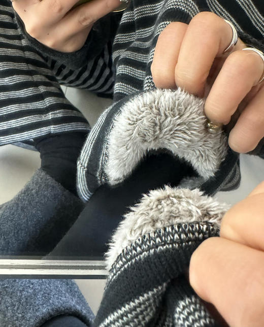 韩国订单加绒条纹卫裤哈伦裤11121 商品图4