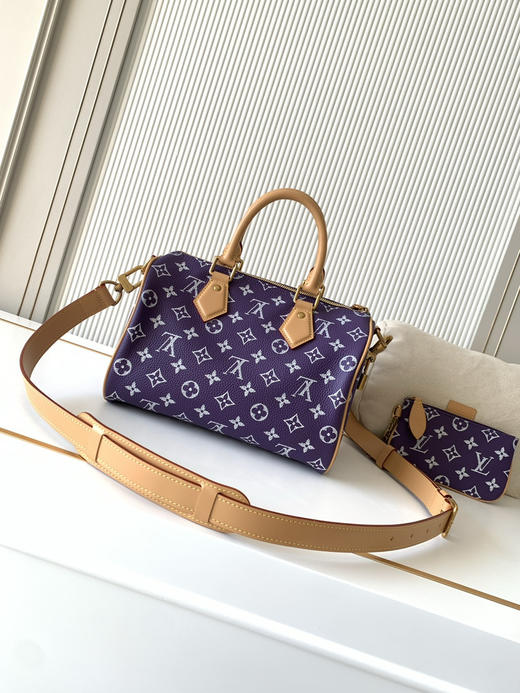 秋冬特惠💰1600 渠道级LV【全钢五金 MB163c01变码芯片】te级LV 全套包装 M11562紫色 本款Speedy P9 Bandoulière25手袋 商品图2