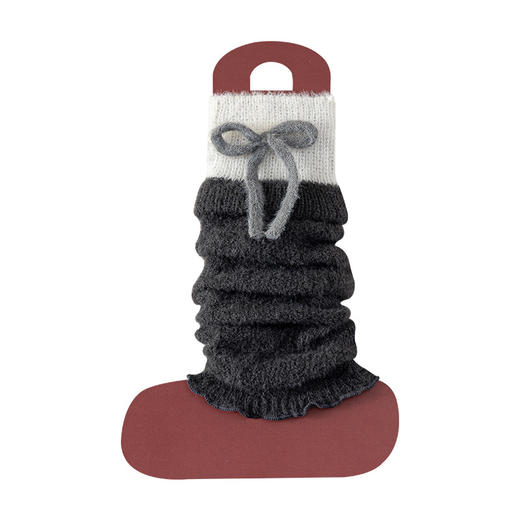 【YW】无忧购25元2件绑带蝴蝶结袜套女秋冬季学院风日系Y2k保暖毛绒堆堆袜针织小腿套（截单后3-5天发货) 商品图4