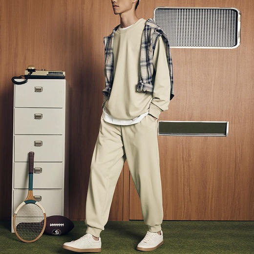 裁缝学苑MS14加绒运动套装落肩卫衣纸样卫裤男宽松束脚裤打版裁剪图纸 商品图5