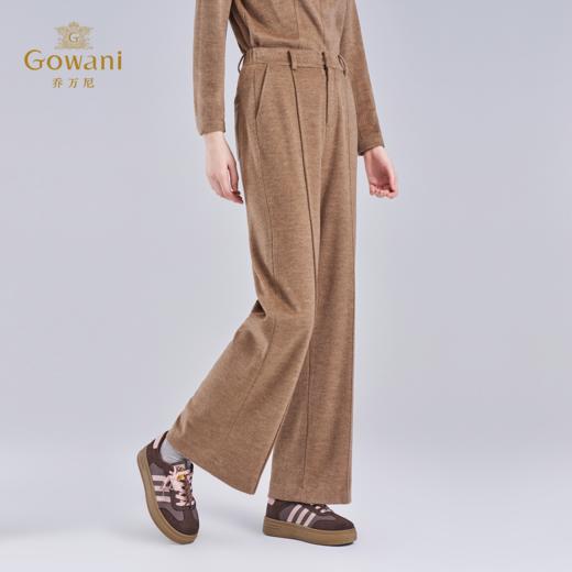 乔万尼新品100%绵羊毛高级感立体剪裁质感显瘦直筒裤ED4F738 商品图2