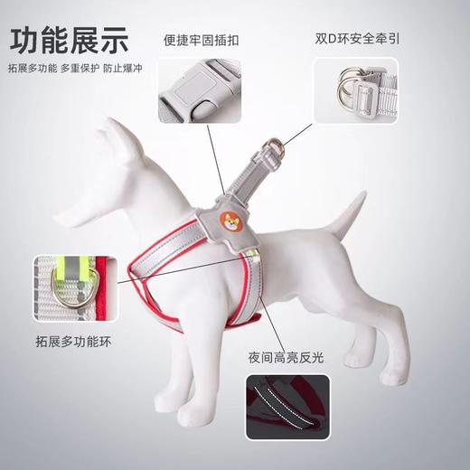 轻量化狗狗牵引绳 马鞍式宠物胸背带 透气反光不勒牢固宠物牵引绳 狗绳 商品图2