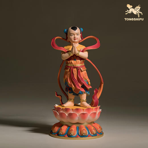 铜师傅《金童玉女》客厅桌面中式铜摆件 家居吉祥装饰工艺品礼物 商品图2