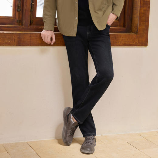 半身缘男裤 冬季长裤棉耐磨商务绅士牛仔裤254101B10130117 商品图2