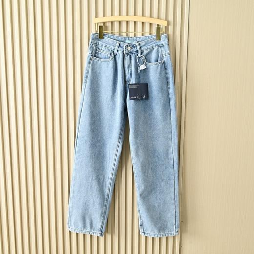 三角标2025秋冬新款加绒加厚直筒松紧腰休闲牛仔裤   商品图3