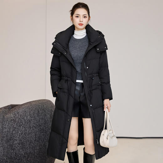 时尚羽绒服中长款，洋气加厚保暖过膝白鸭绒外套HR-ASE7767 商品图3
