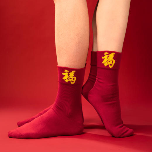 【故宫袜子】故宫本命年红袜子宽口袜棉男女中长筒 商品图5