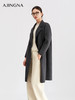 【商场同款】阿菁娜冬季新款长款双排扣羊毛呢子大衣西装领通勤休闲两穿A30D511086 商品缩略图3