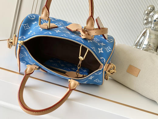 秋冬特惠💰1600 渠道级LV【全钢五金 MB163c01变码芯片】te级LV 全套包装 M24424蓝色 本款Speedy P9 Bandoulière25手袋 商品图8