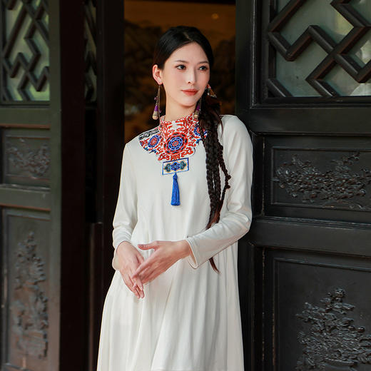 【杨老师同款】摇红民族风印花连衣裙 | 现货加急发 商品图1