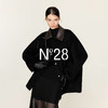 N°28 山羊绒拼接皮领宽松呢子大衣8855A1D726  商品缩略图2