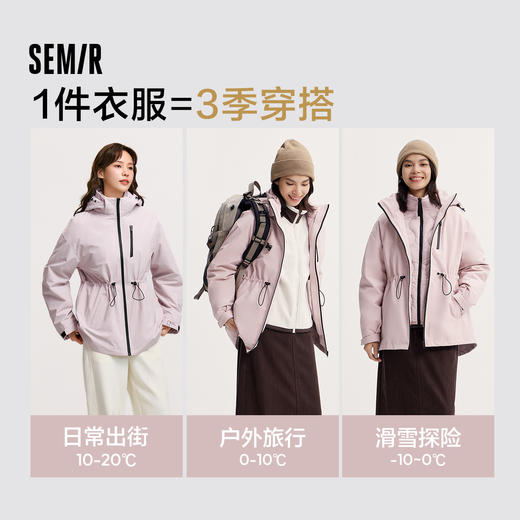 防护|森马中国国家地理系列羽绒服女冬三防发热90绒子两件套外套 商品图1