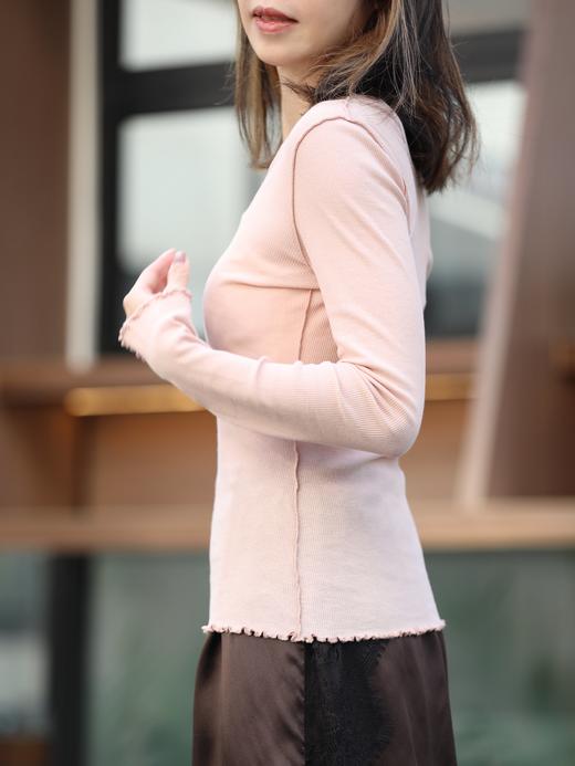 TYNVIE 棉质荷叶边叠穿上衣 - 玫瑰色 商品图3