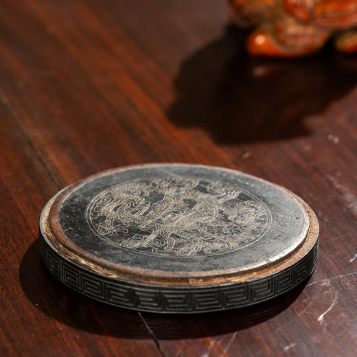 清	紫檀嵌银丝龙纹器座 商品图1