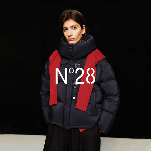 N°28 白鹅绒服女秋冬短款小个子连帽宽松显瘦防风保暖羽绒外套8855A1Y257 商品图5