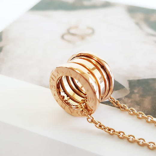 【95新】BVLGARI宝格丽B.zero1系列18K玫瑰金弹簧项链链长约45cm中性款131125AK30 商品图2