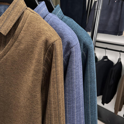 【YW】无忧购冬季加绒爸爸装加厚翻领POLO假两件保暖打底衫26145/26151（截单后3-5天发货） 商品图5