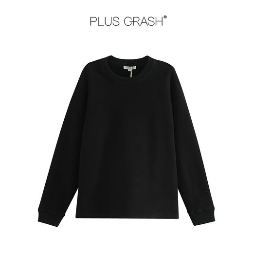 PLUS CRASH冬季新款加厚款羊毛混纺宽松老钱风高级感中性款卫衣 商品图4