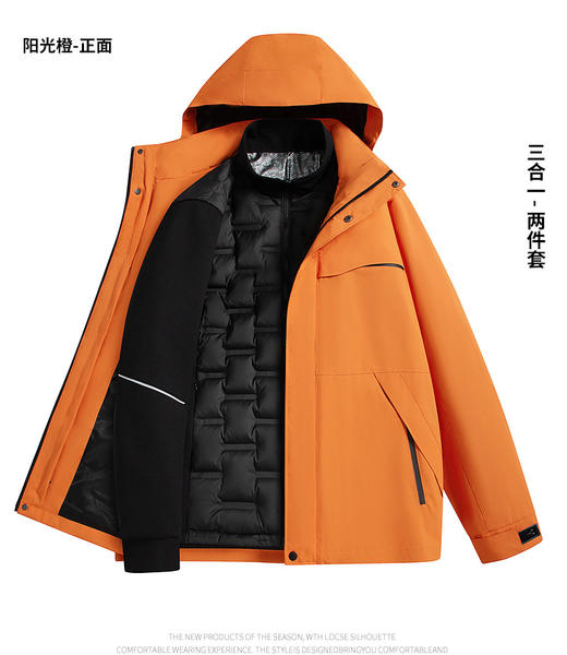 🌈高端局~【户外运动多巴胺色系三合一羽绒服冲锋衣E52-88888款】💥一衣三穿，防水防风 外套/冲锋衣/羽绒内胆 防水特殊面料，🌸小风小雨完全没在怕的 商品图14
