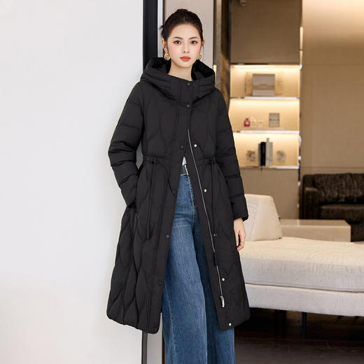 韩版时尚超好看加厚90白鸭绒，羽绒服中长款连帽外套HR-ASE7766 商品图3