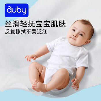 澳贝（auby）一次性洗脸巾壁挂悬挂式棉柔巾婴儿专用干湿两用洁面巾180抽3包 商品图6