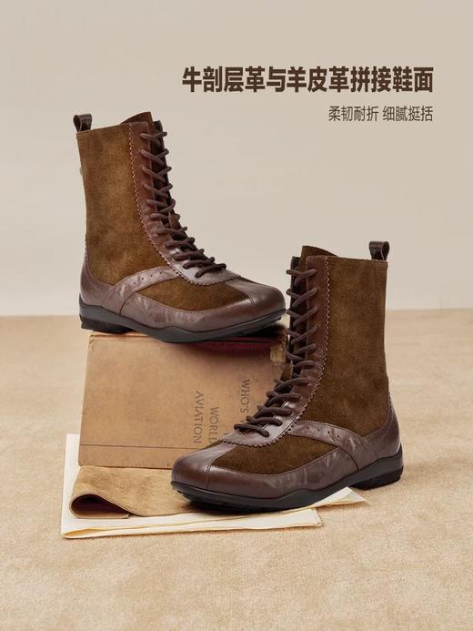 【云粉节】BF楼Bata拳击靴女2025冬款休闲牛剖皮百搭时装靴ACC44DZ5   吊牌价1259   活动价699 商品图1
