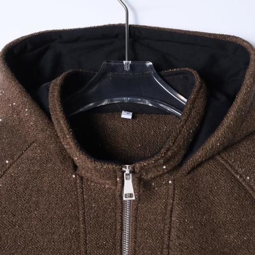 SDSA男士秋冬新款痞帅男装港风复古亮片拉链立领连帽卫衣外套百搭 商品图2