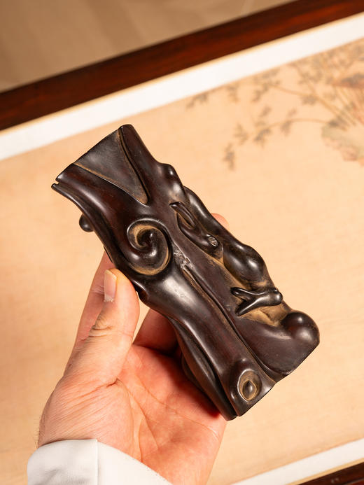 清	紫檀木雕树形花插 商品图0