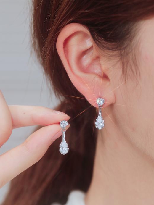 【可两戴】卡蒂罗KADER 心动水滴耳钉 925银水滴不规则熔岩线条自由可拆卸两戴设计 简约百搭 商品图6