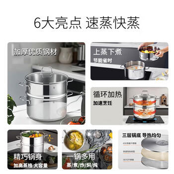 WMF德国福腾宝汤锅蒸锅一锅多用Astoria双层汤蒸锅24cm厨房好物 商品图5