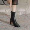 【服饰鞋包】-法式方头复古短靴女气质百搭粗跟后拉链秋冬显瘦马丁靴 商品缩略图3