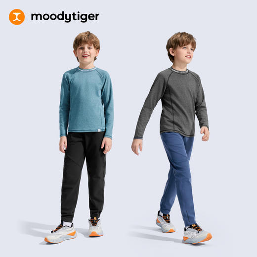 moodytiger儿童休闲运动长裤男秋冬防风锁温锥形裤子34111301【DR】 商品图4