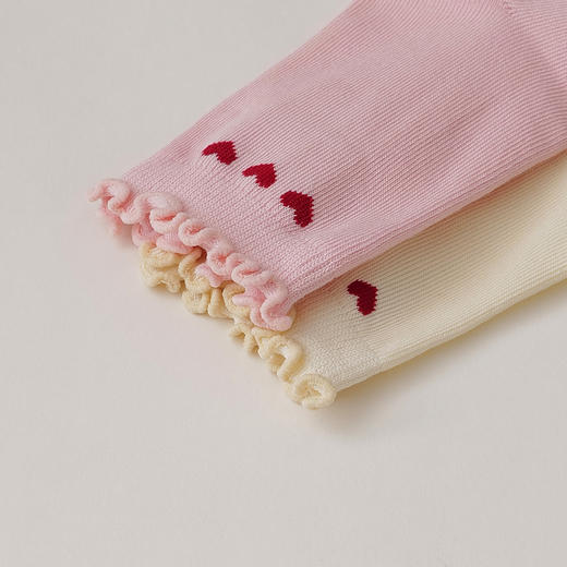马克珍妮女童柔软弹力爱心纯色中筒袜秋冬新款551937 商品图3