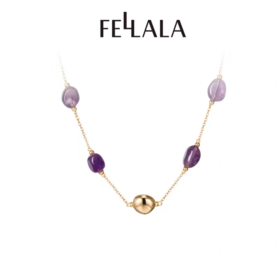 2楼Fellala/翡拉拉「糖果」系列紫水晶项链首饰货号925430201吊牌价2599现价2339