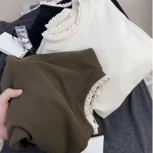 【99元2件】女士秋冬打底衫花边奥绒衫【FF25836】 商品图4