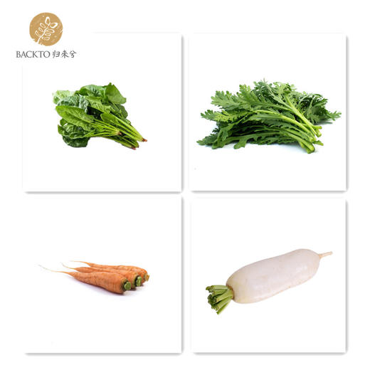 秋冬有机蔬菜礼包  4kg/份 （含有有机菠菜：1kg、有机茼蒿：1kg、有机胡萝卜（自产）：1kg、有机白萝卜、1kg） 江浙沪皖配送 商品图0